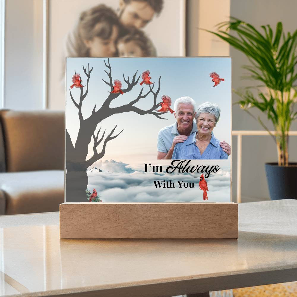 Personalized Memorial Acrylic Square and Heart Plaque