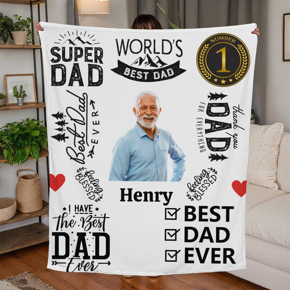 Super DAD- Jersey Fleece Blanket 50" x 60"