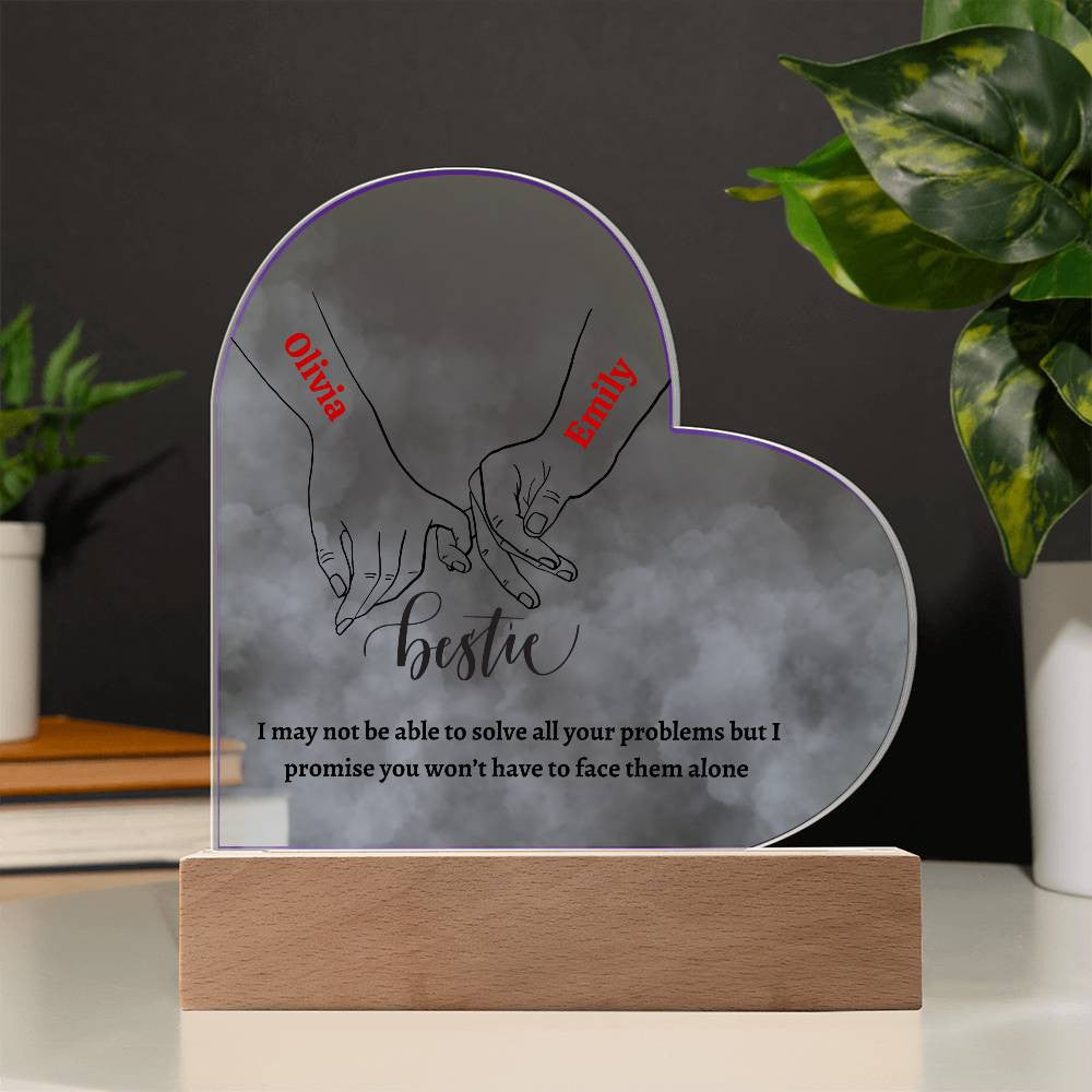 Personalized To my Bestie Acrylic Square and Heart Plaque