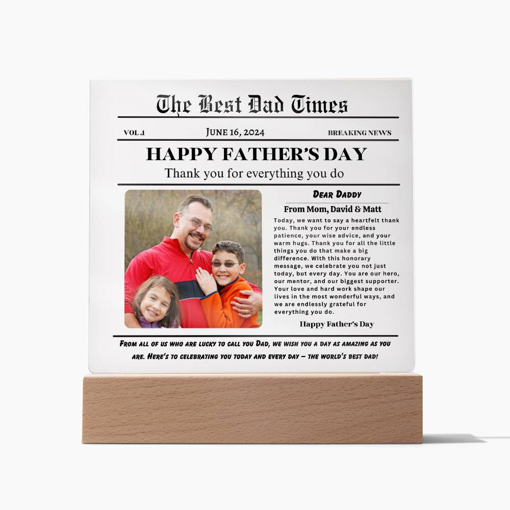 Best DAD times- Acrylic Square Plaque