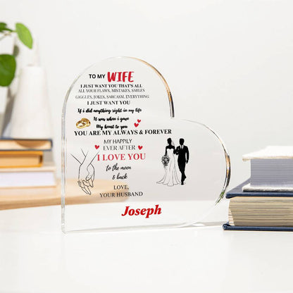 Personalized To My Wife- Heart Acrylic Plaque