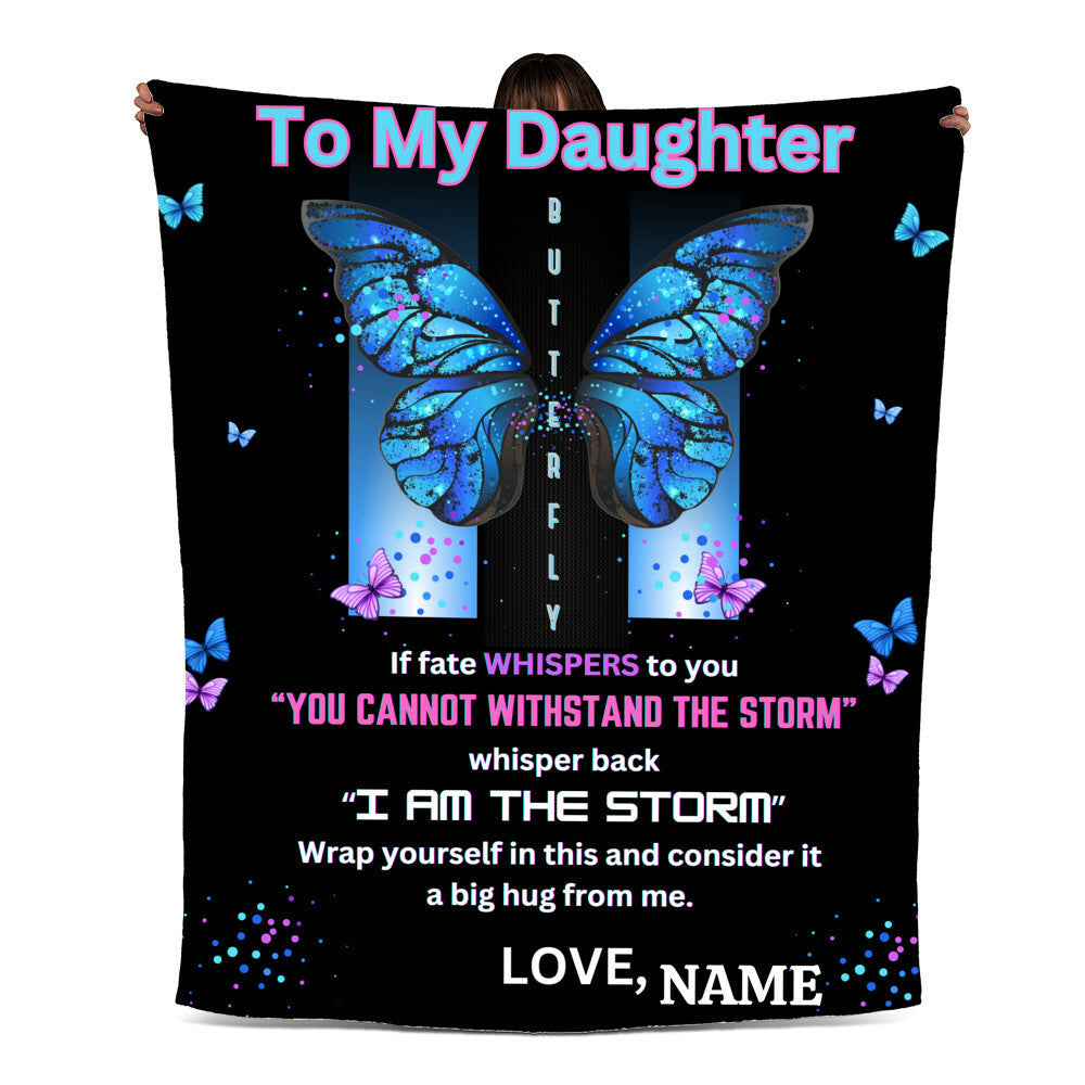 To My Daughter- Storm Jersey Fleece Blanket 50&quot; x 60&quot;