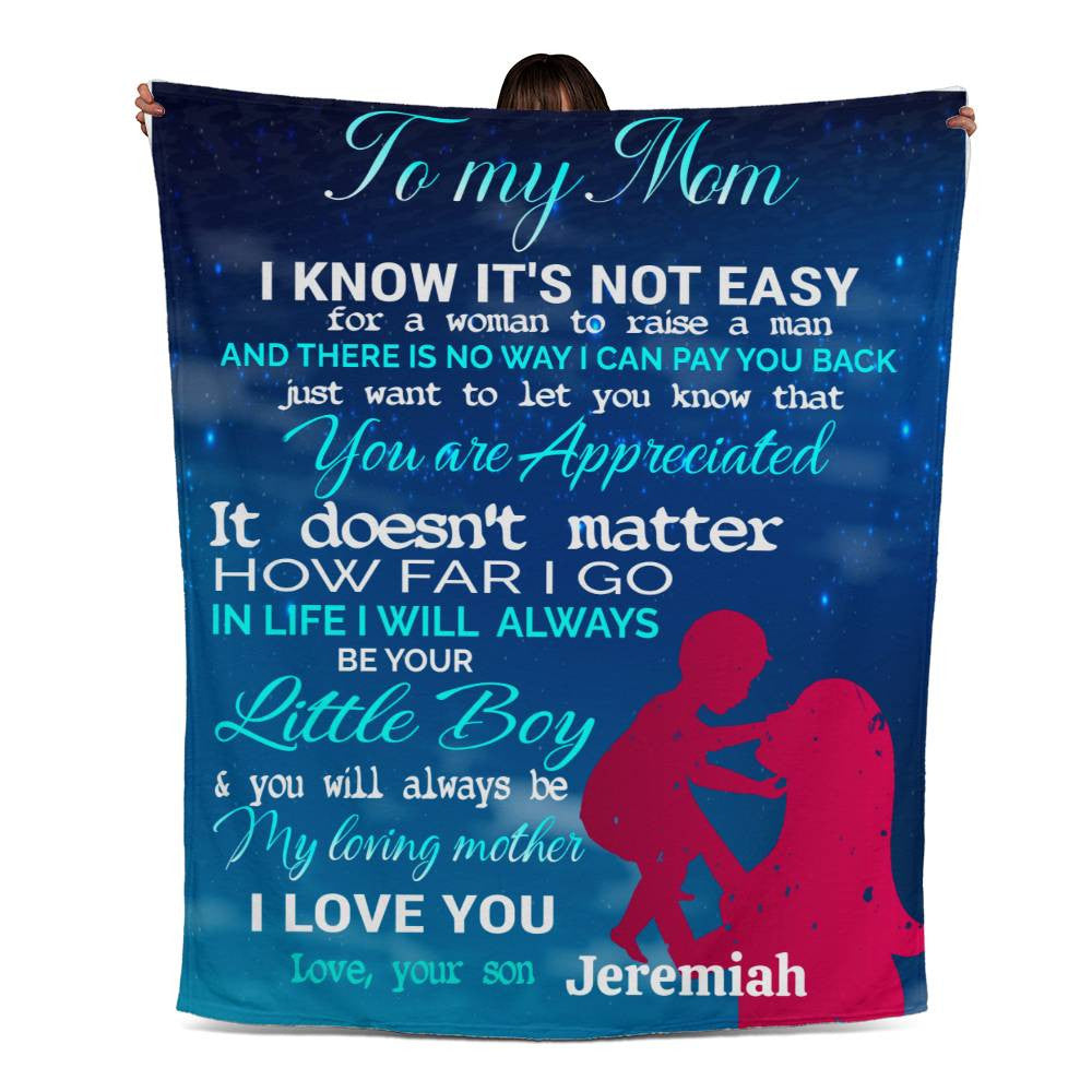 To my Mom- Jersey Fleece Blanket 50&quot; x 60&quot;