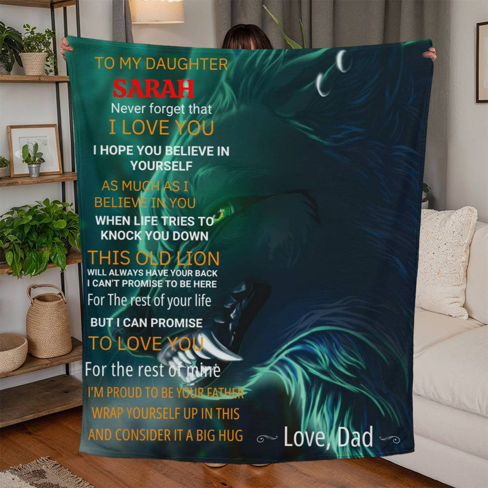 Personalized To My Daughter Jersey Fleece Blanket 50" x 60"