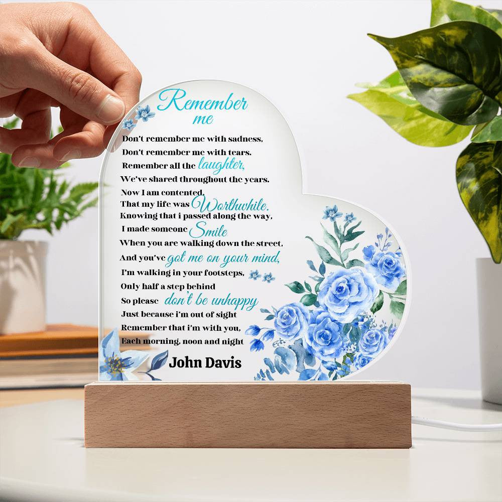 Personalized Memorial Acrylic Square Keepsake Plaque