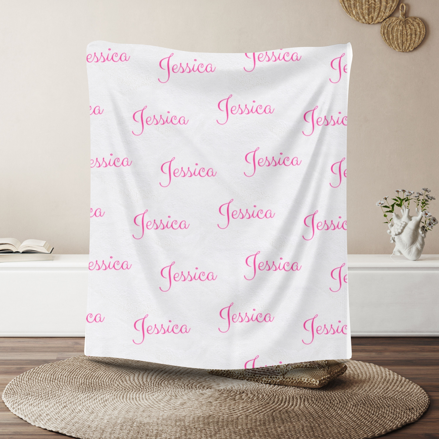 Personalized Name Velveteen Plush Blanket