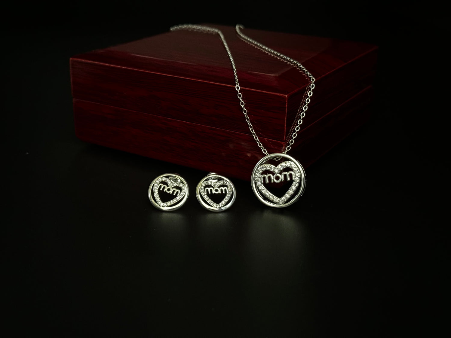 Mom Love Necklace and Earrings set