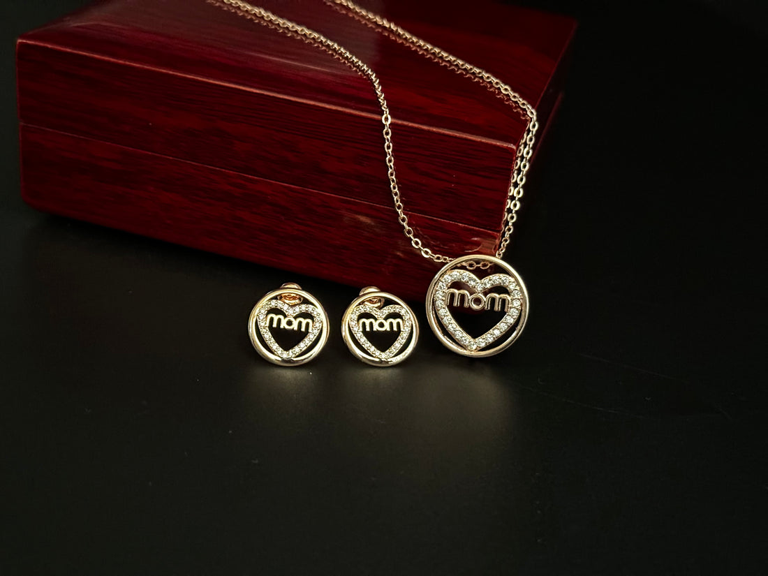 Mom Love Necklace and Earrings set