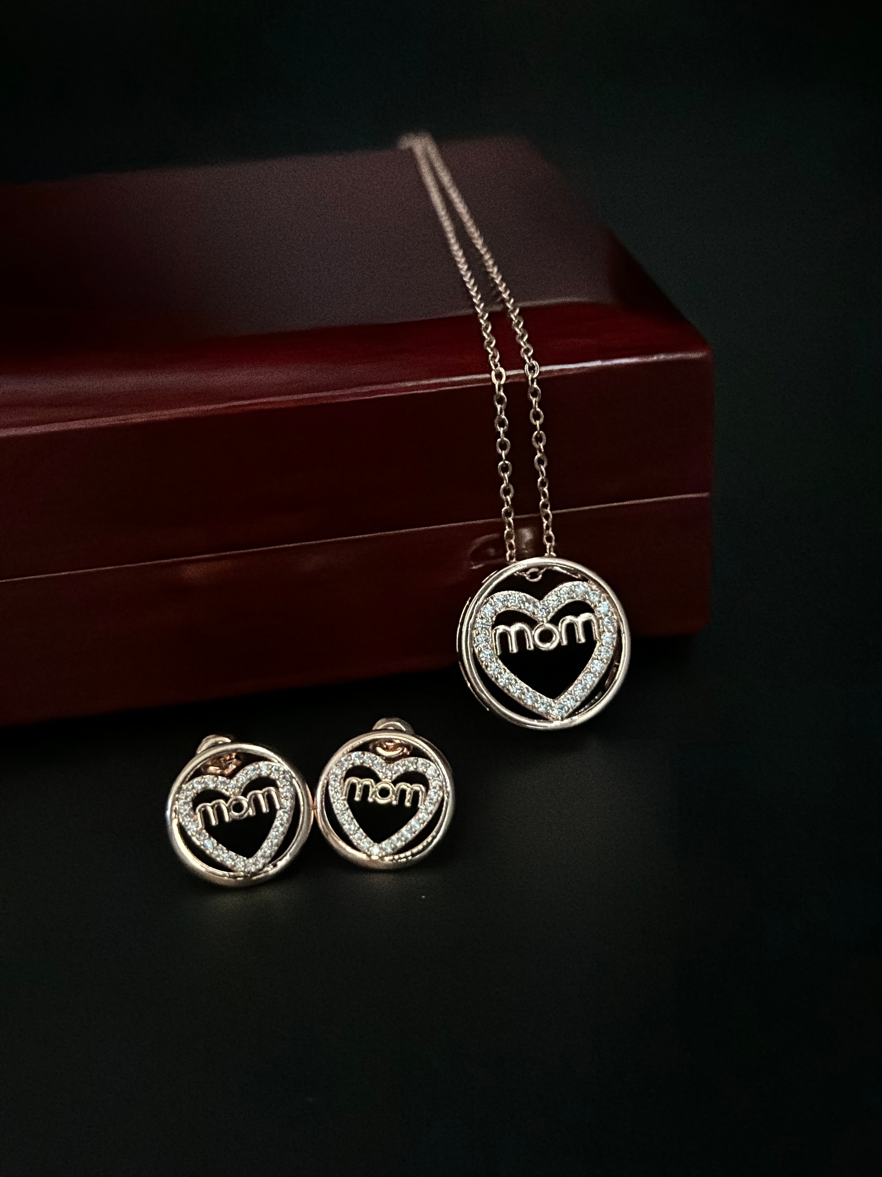 Mom Love Necklace and Earrings set