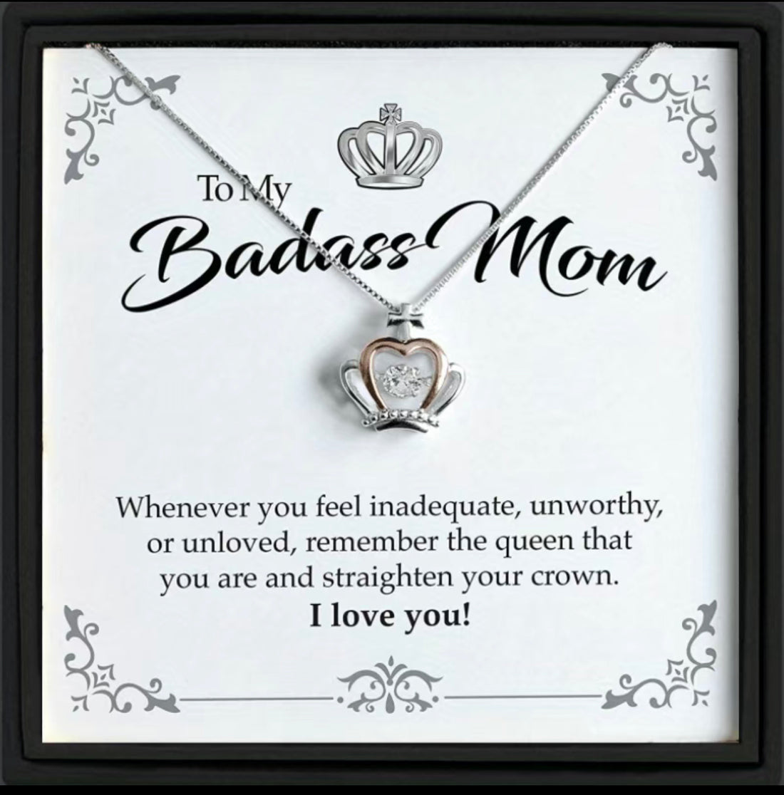 BADASS MOM- LUXE CROWN NECKLACE