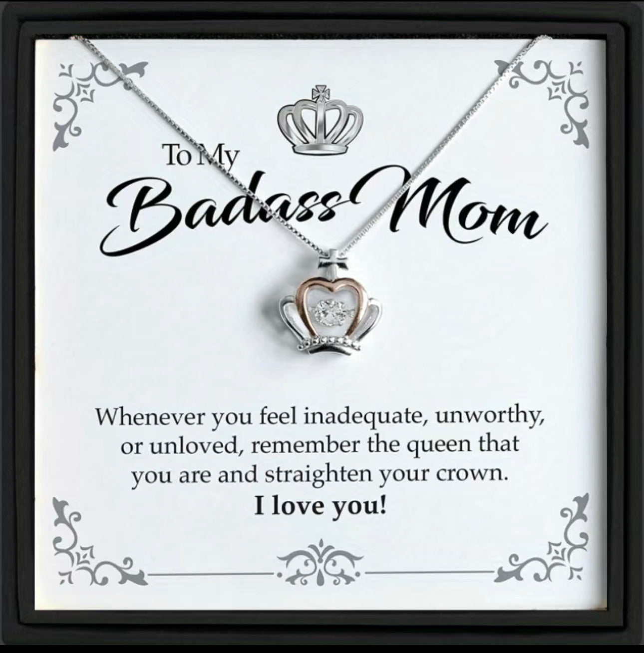 BADASS MOM- LUXE CROWN NECKLACE