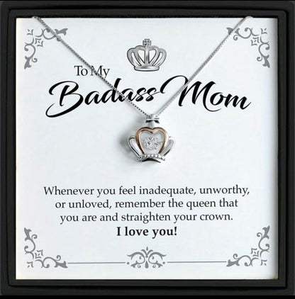 BADASS MOM- LUXE CROWN NECKLACE