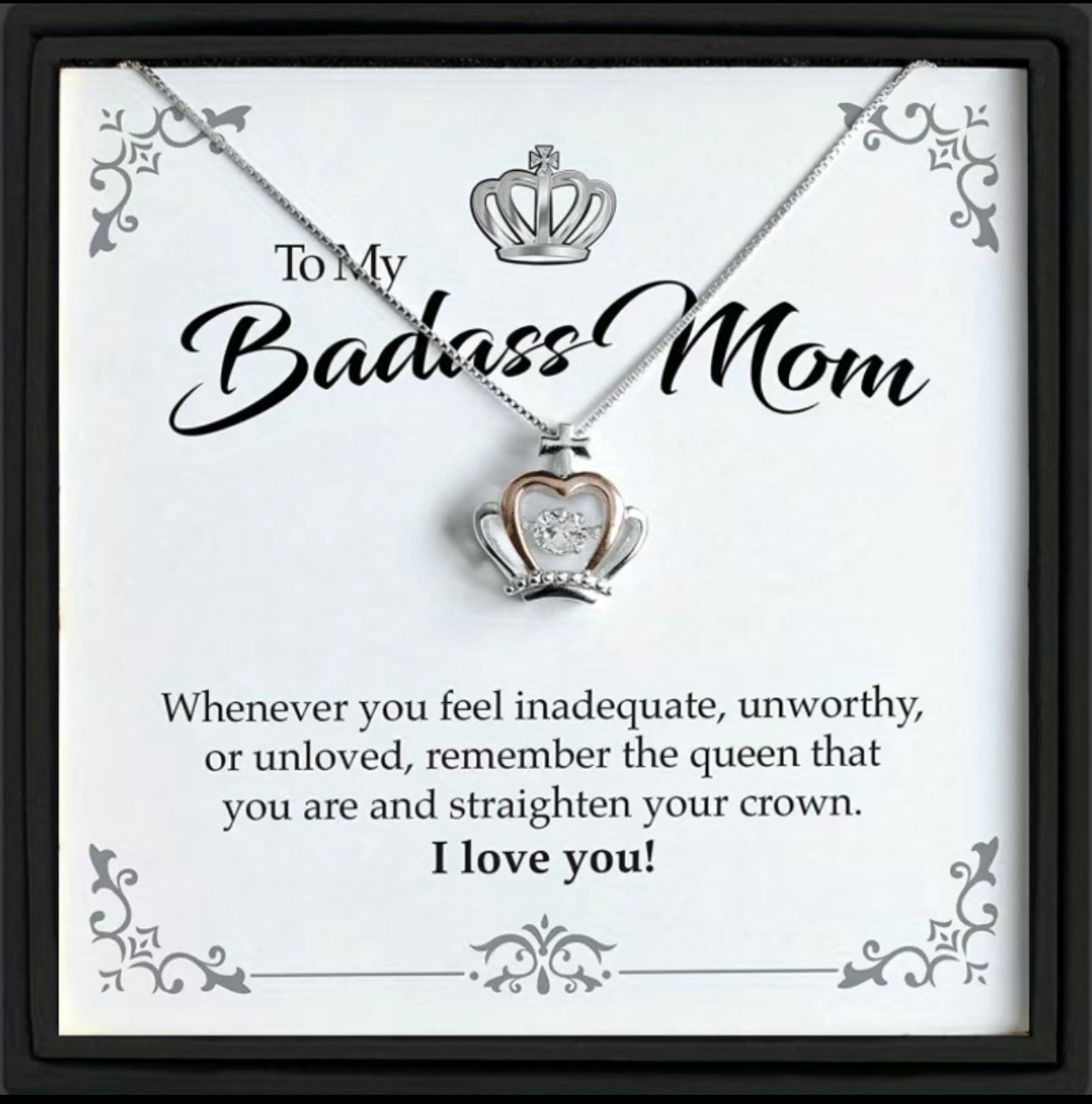 BADASS MOM- LUXE CROWN NECKLACE