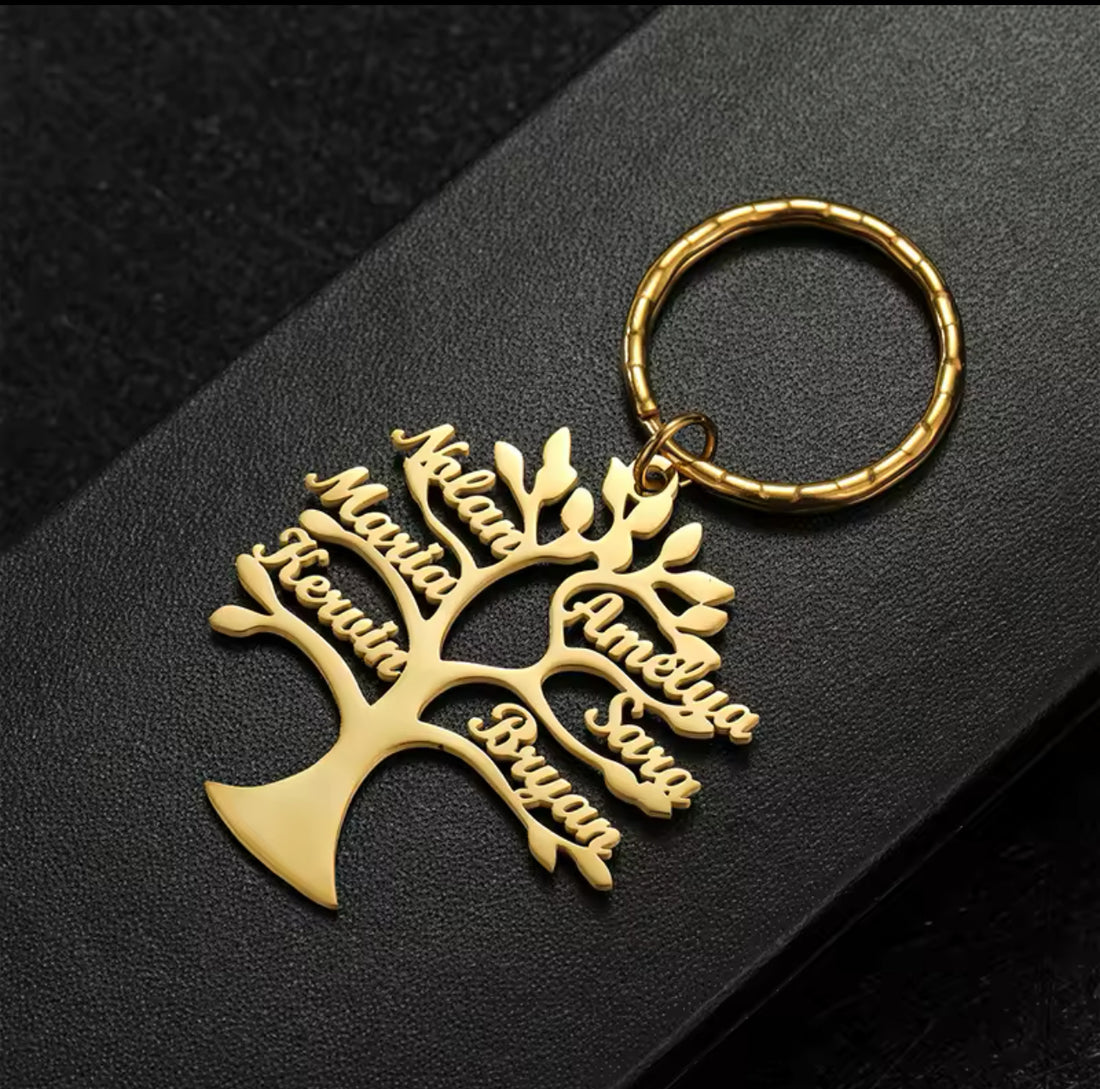 Family Tree Personalized Name Key Chain