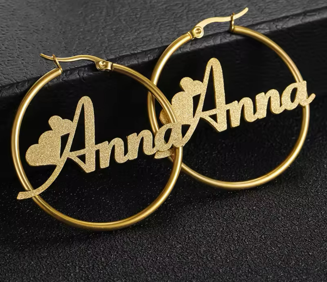 Personalized Name Earrings- HOOPS