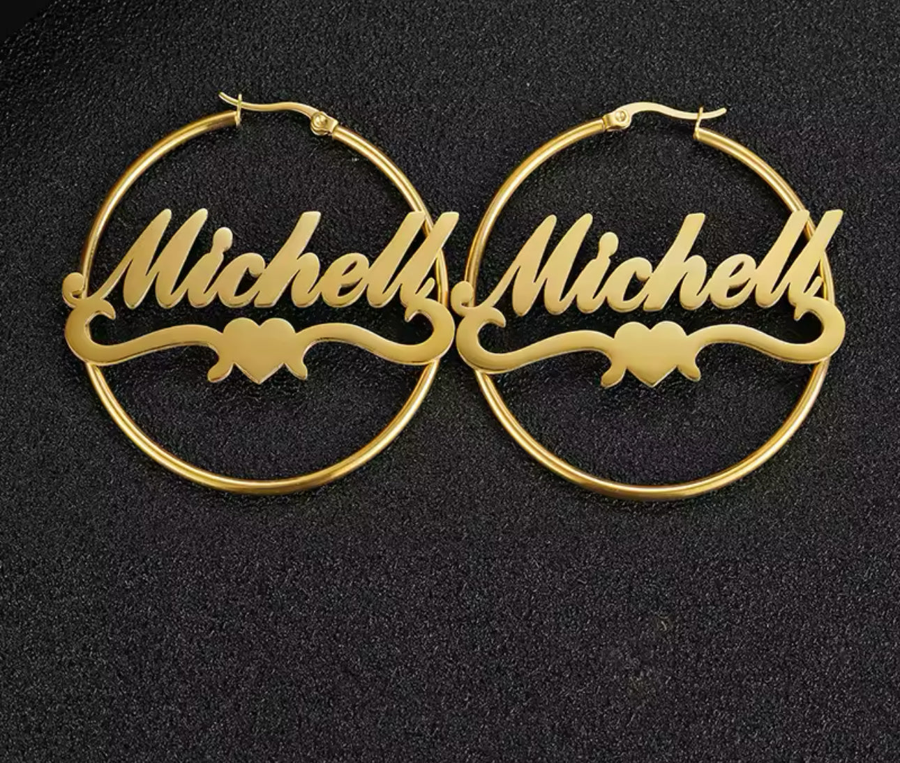 Personalized Name Earrings- HOOPS