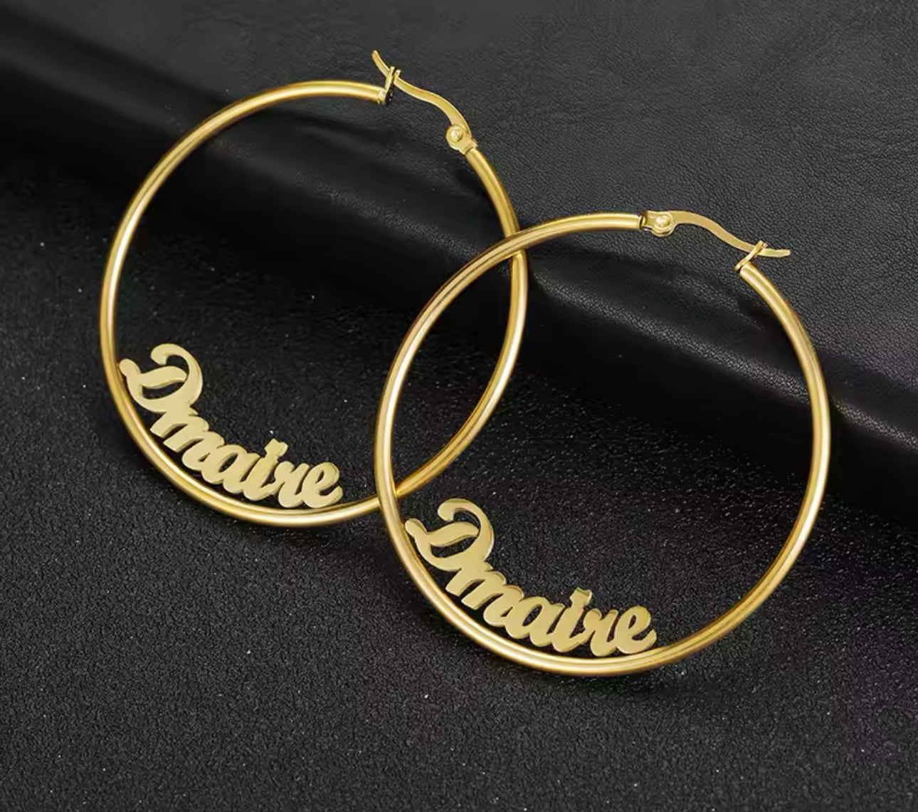 Personalized Name Earrings- HOOPS