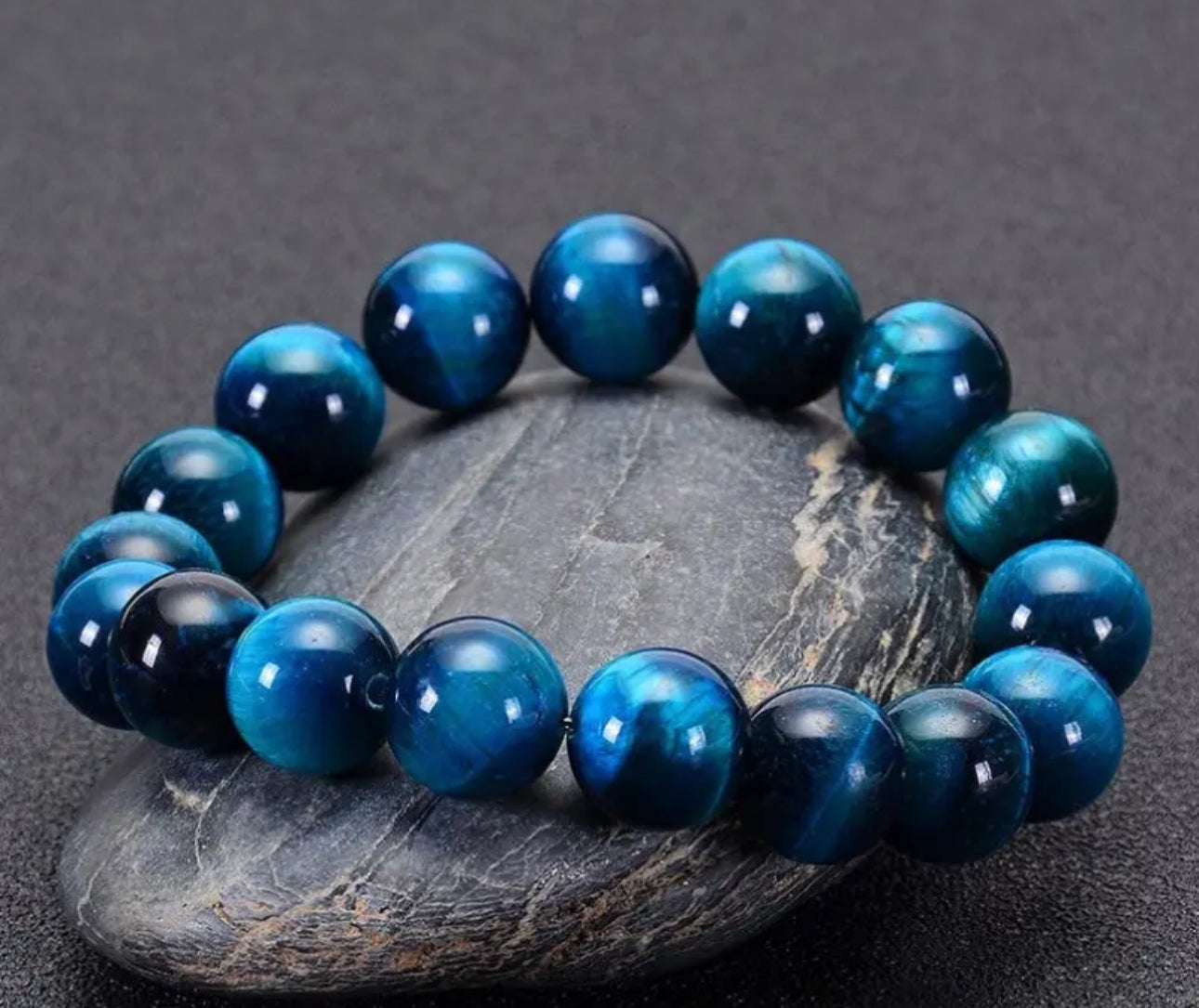 Blue Friendship Bracelet- Natural Tiger Eyes