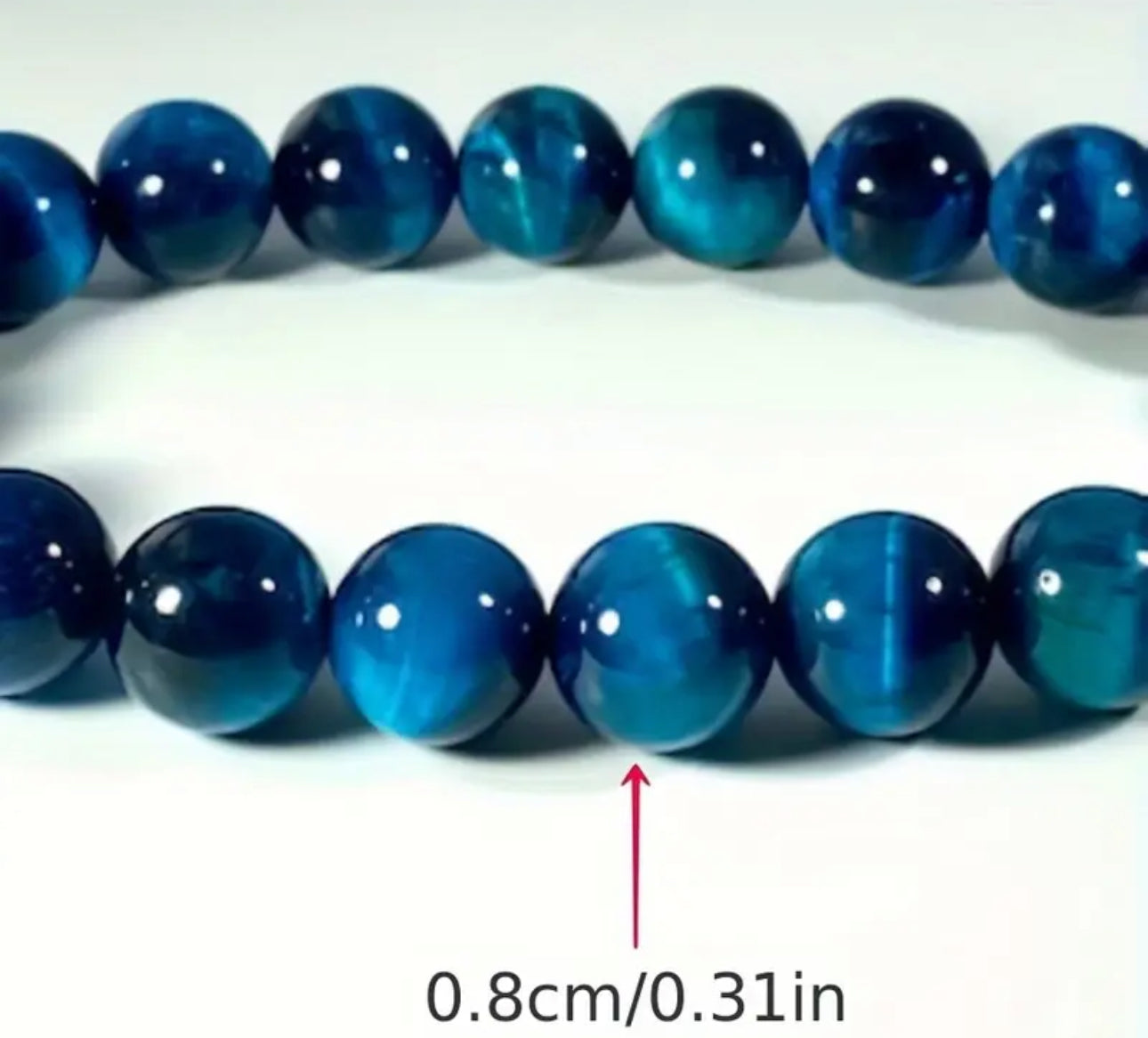 Blue Friendship Bracelet- 8mm Tiger Eye