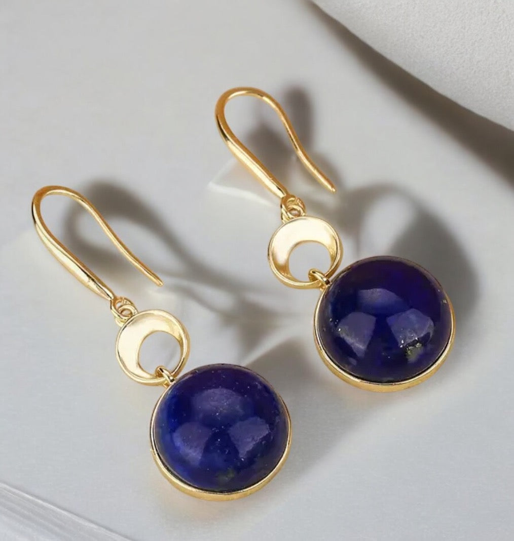 Blue Chic Gourd Earrings with Lapis Lazuli Accents