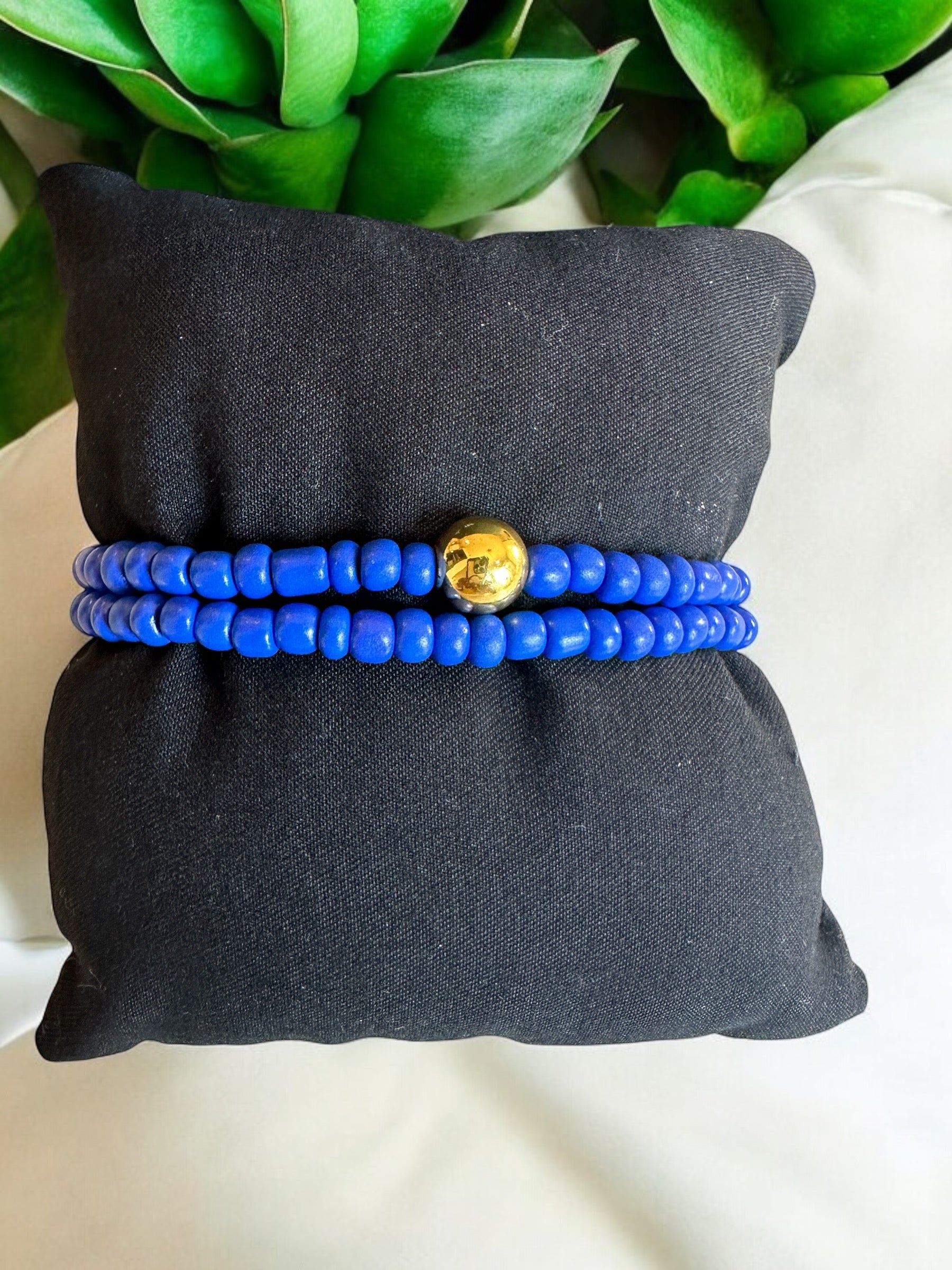 Blue Friendship Bracelet- Blue Beads