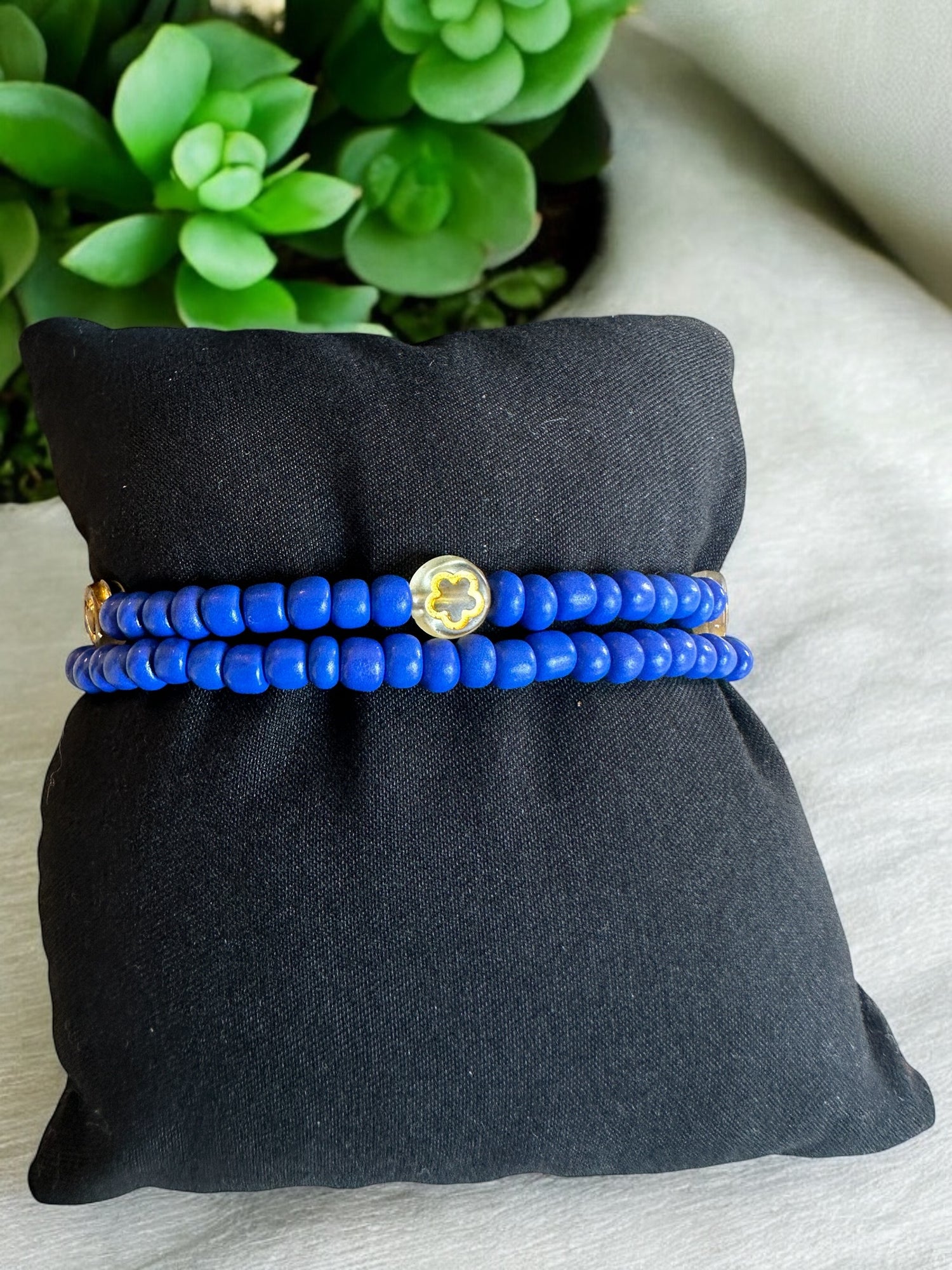 Blue Friendship Bracelet- Blue Beads