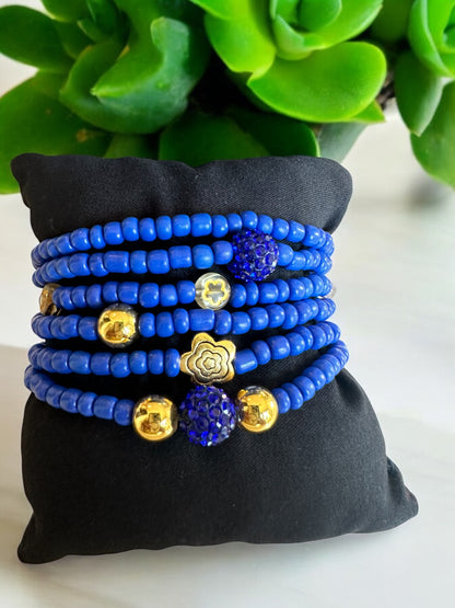 Blue Friendship Bracelet- Blue Beads