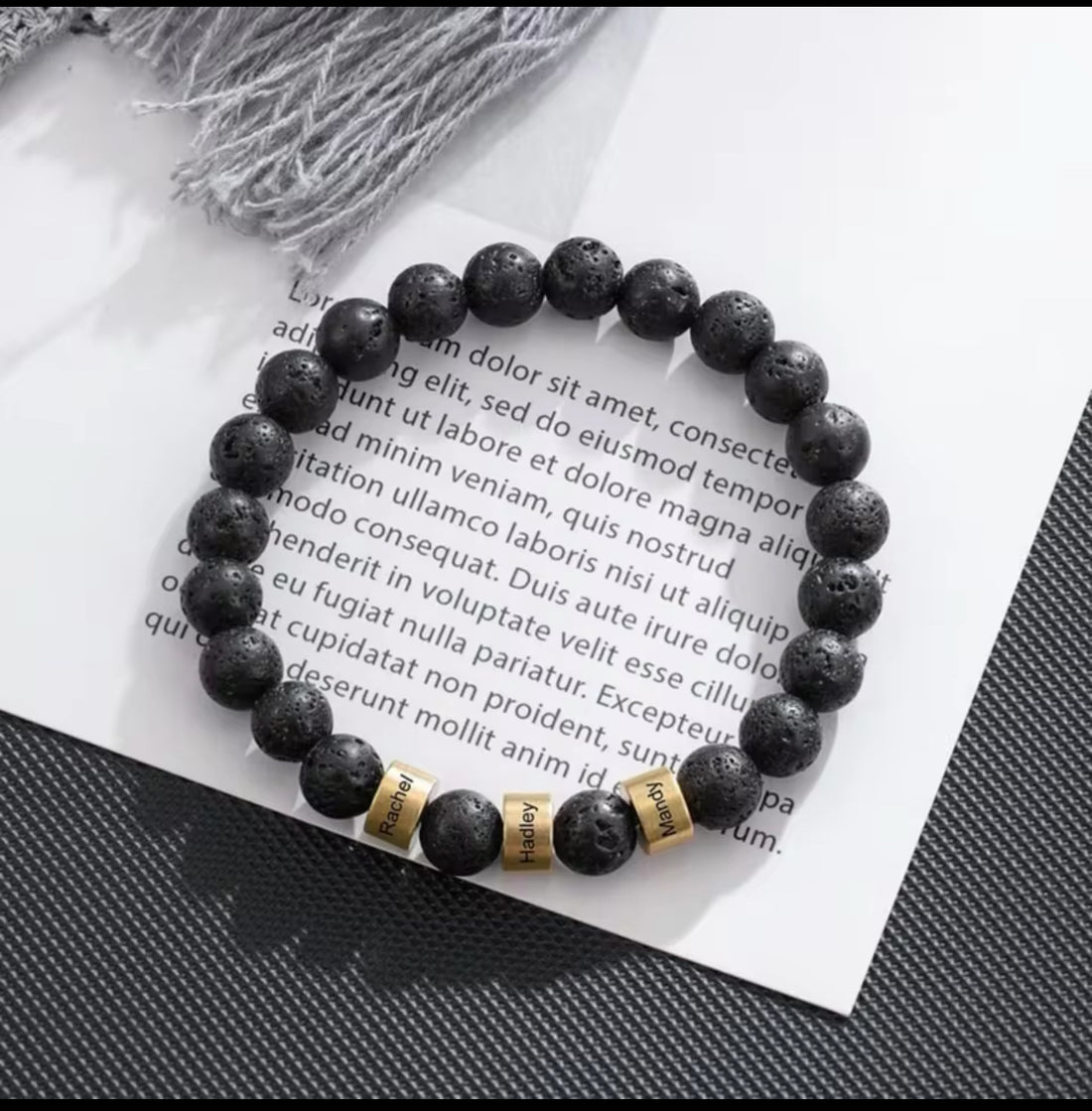 1-6 Personalized Bracelet – Custom Engraved Name Beads for Men & Women