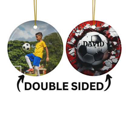 Custom Kid Photo And Sport Ornament - Personalized Two-Sided Decorative Ceramic Ornaments, Double-Sided (1pc, 3pcs, 5pcs, 10pcs) Regular price