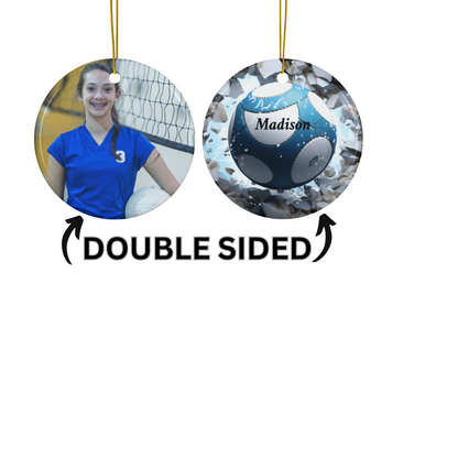 Custom Kid Photo And Sport Ornament - Personalized Two-Sided Decorative Ceramic Ornaments, Double-Sided (1pc, 3pcs, 5pcs, 10pcs)