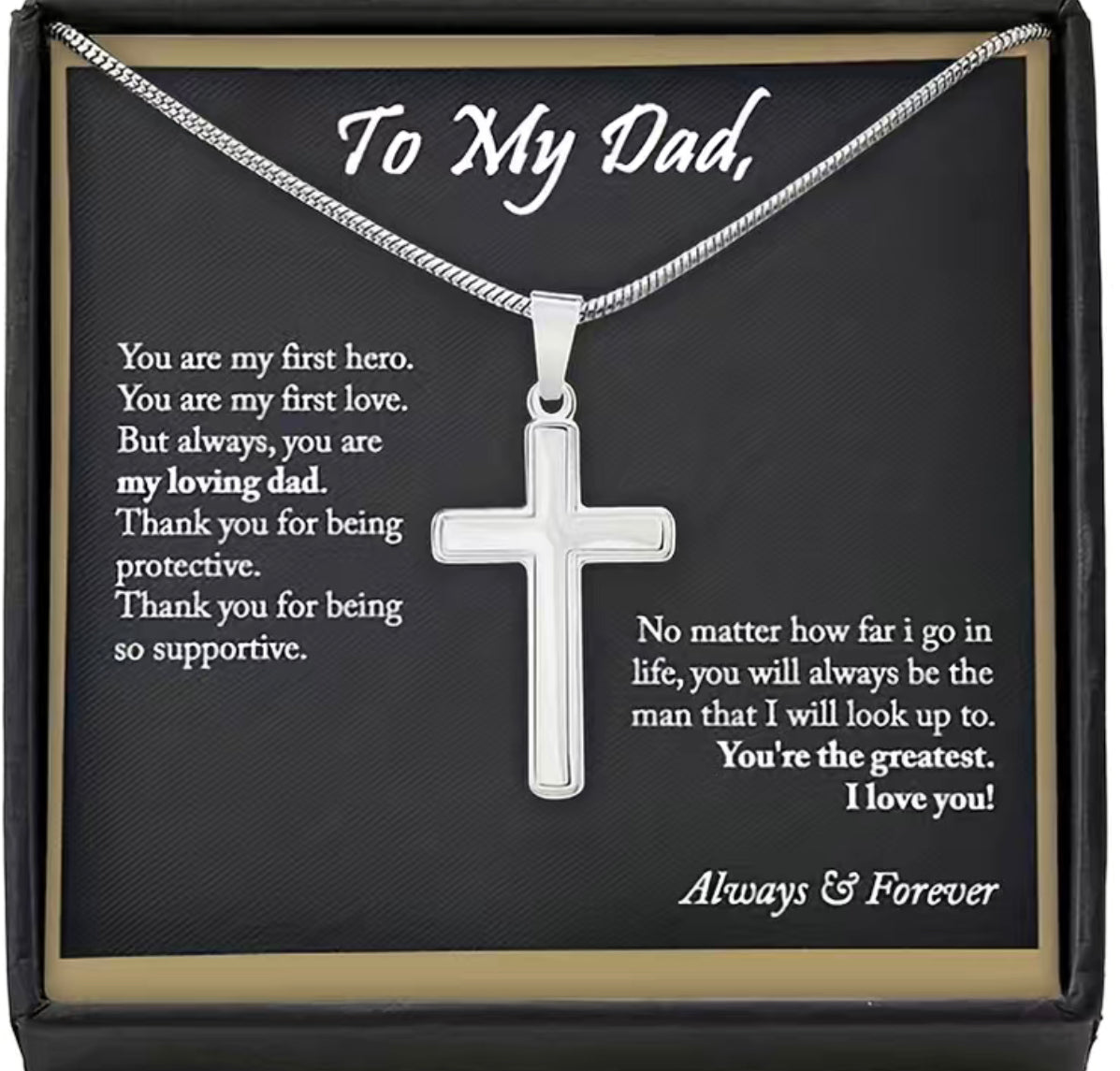 To my Dad- Cross Neckalce