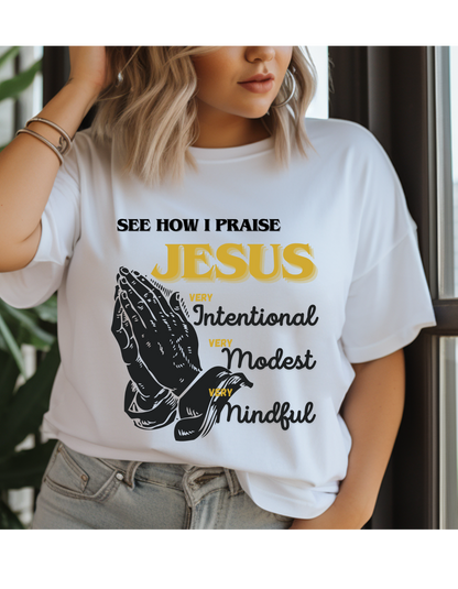 Praise JESUS- Unisex Jersey Short Sleeve Tee