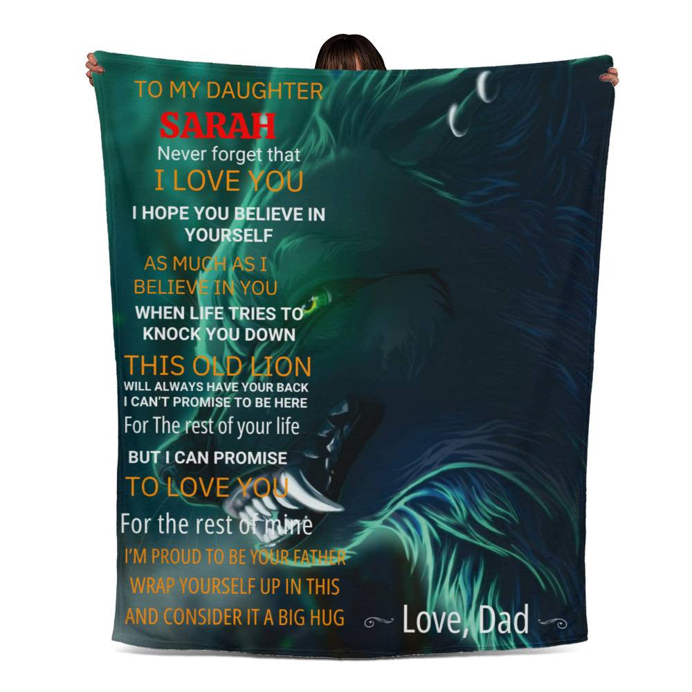 Personalized To My Daughter Jersey Fleece Blanket 50&quot; x 60&quot;