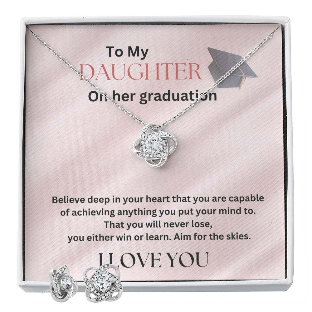 To my Daughter on her Graduation- Love Knot Necklace set