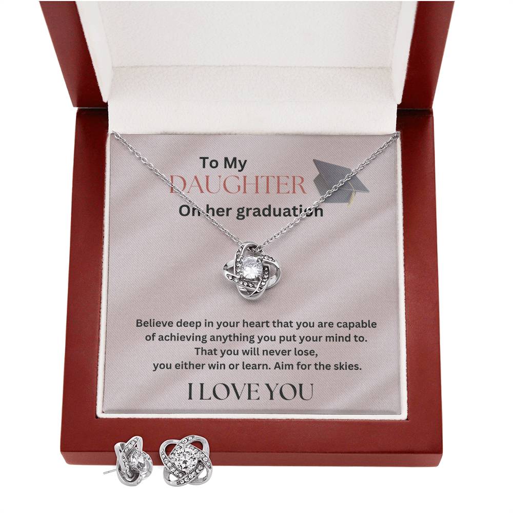 To my Daughter on her Graduation- Love Knot Necklace set