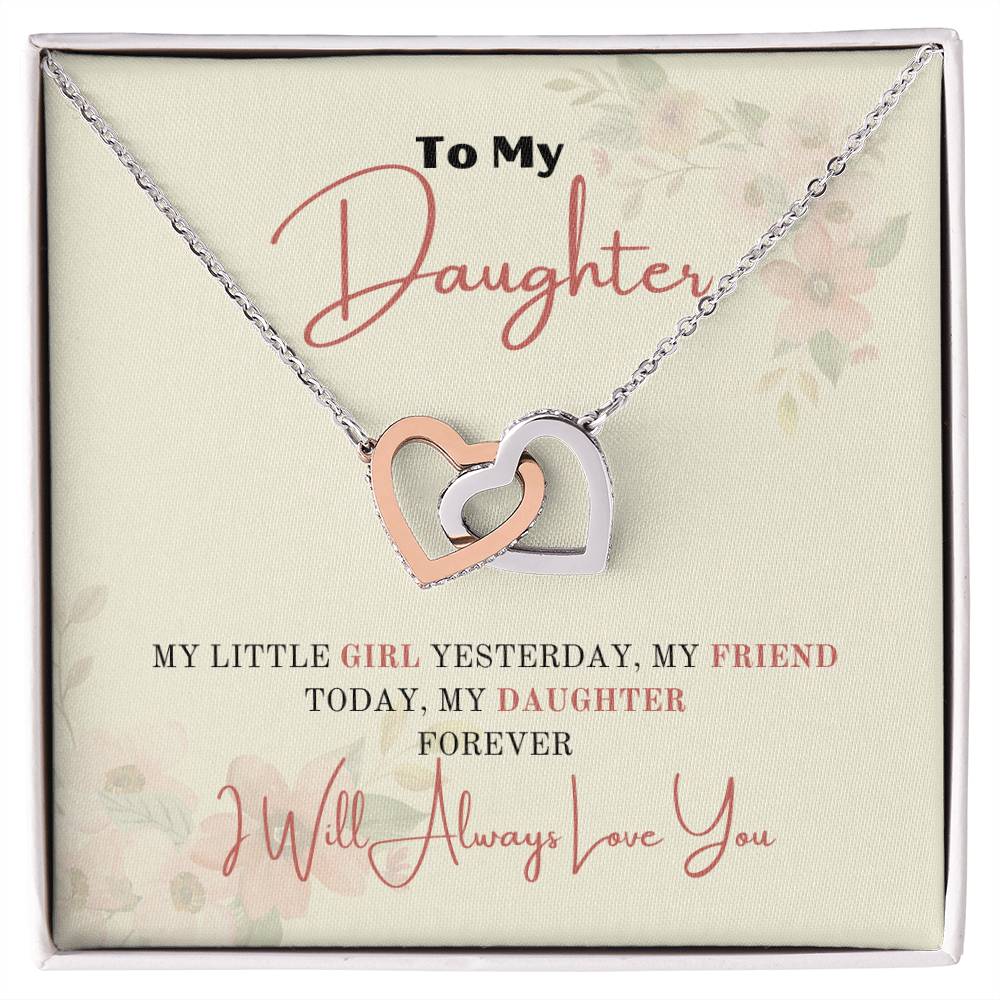 To My Daughter- Interlocking Hearts Necklace