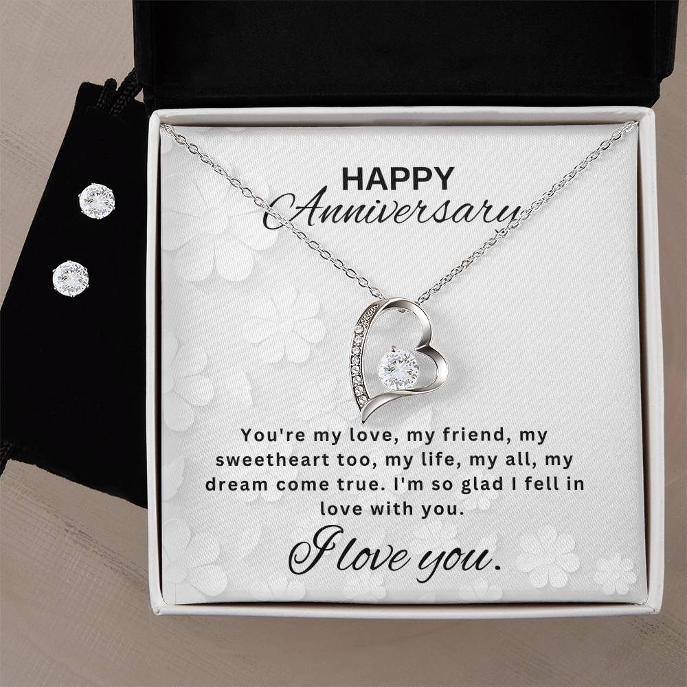 Happy Anniversary- Forever Love Necklace and Earrings Set