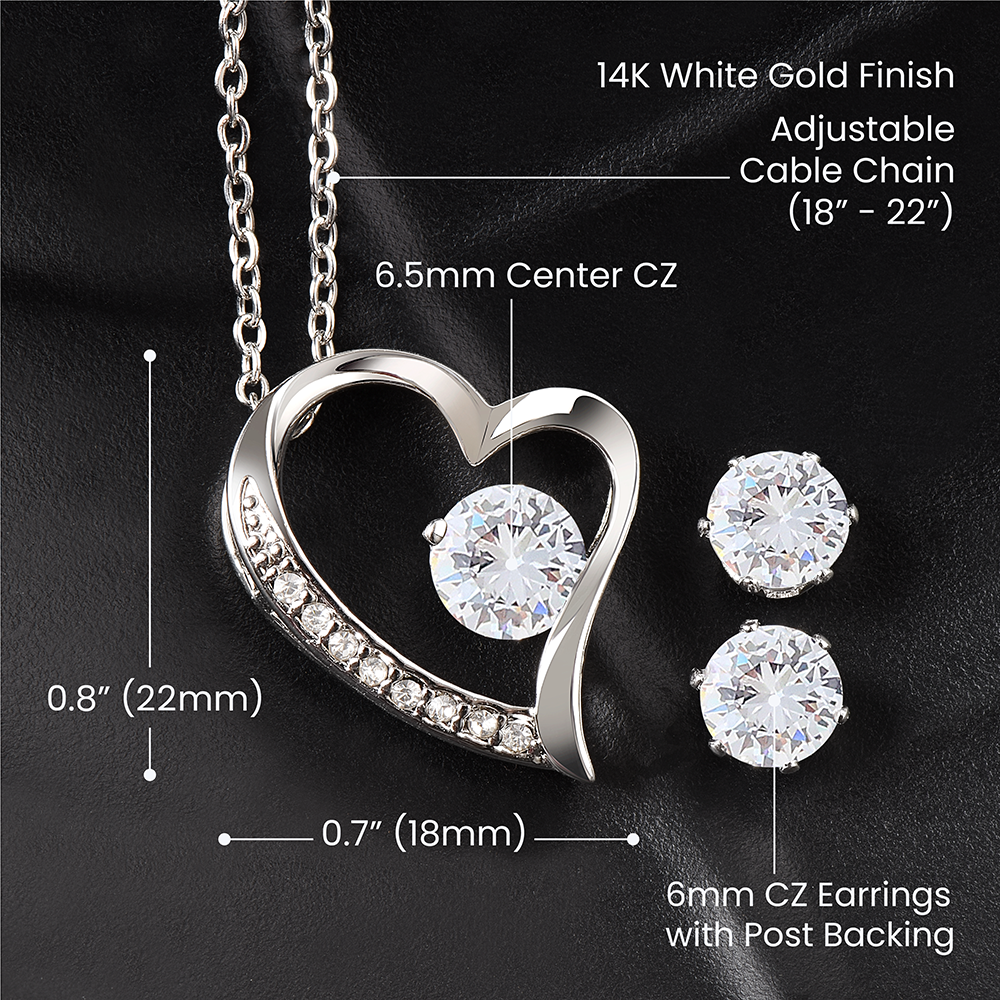 To My Wife- Forever Love Necklace and Earrings Set