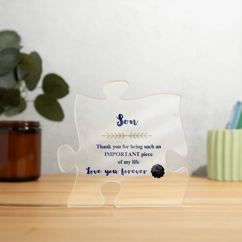 To My Son- Acrylic Puzzle Plaque