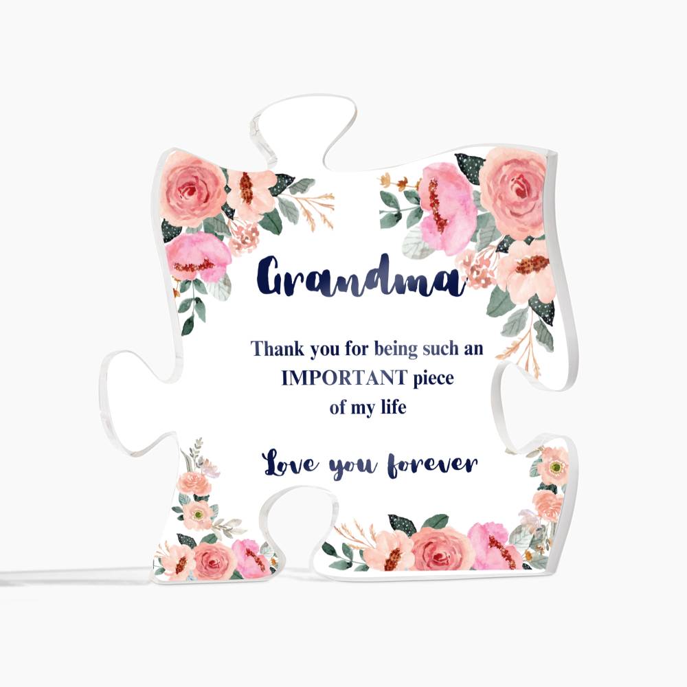 To My Grandma- Printed Acrylic Puzzle Plaque