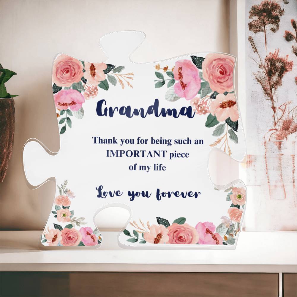 To My Grandma- Printed Acrylic Puzzle Plaque