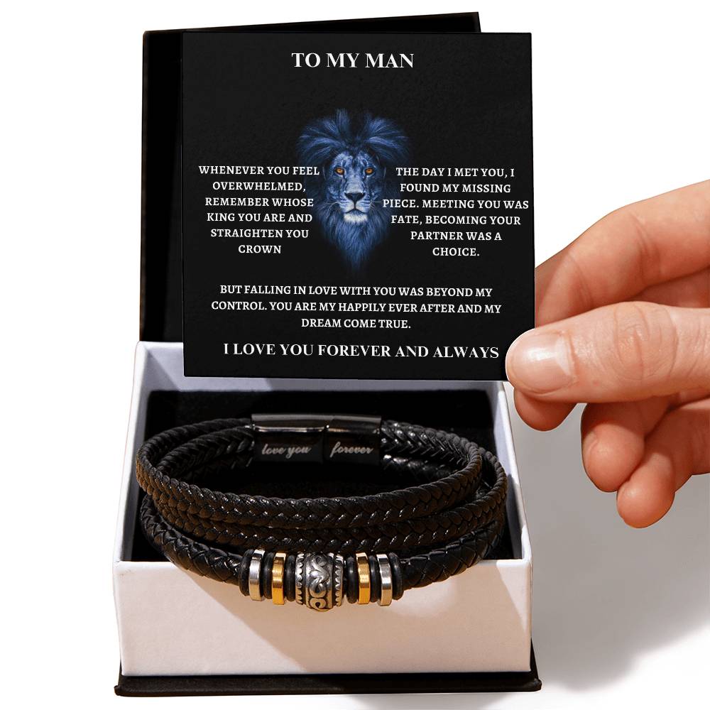 To My Man- Leather Bracelet