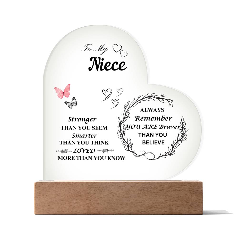 To My Niece- Heart Acrylic Plaque