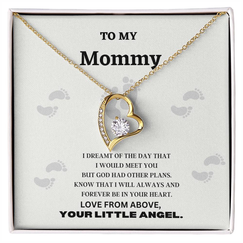 To My Mommy- Baby Feet Forever Love Necklace