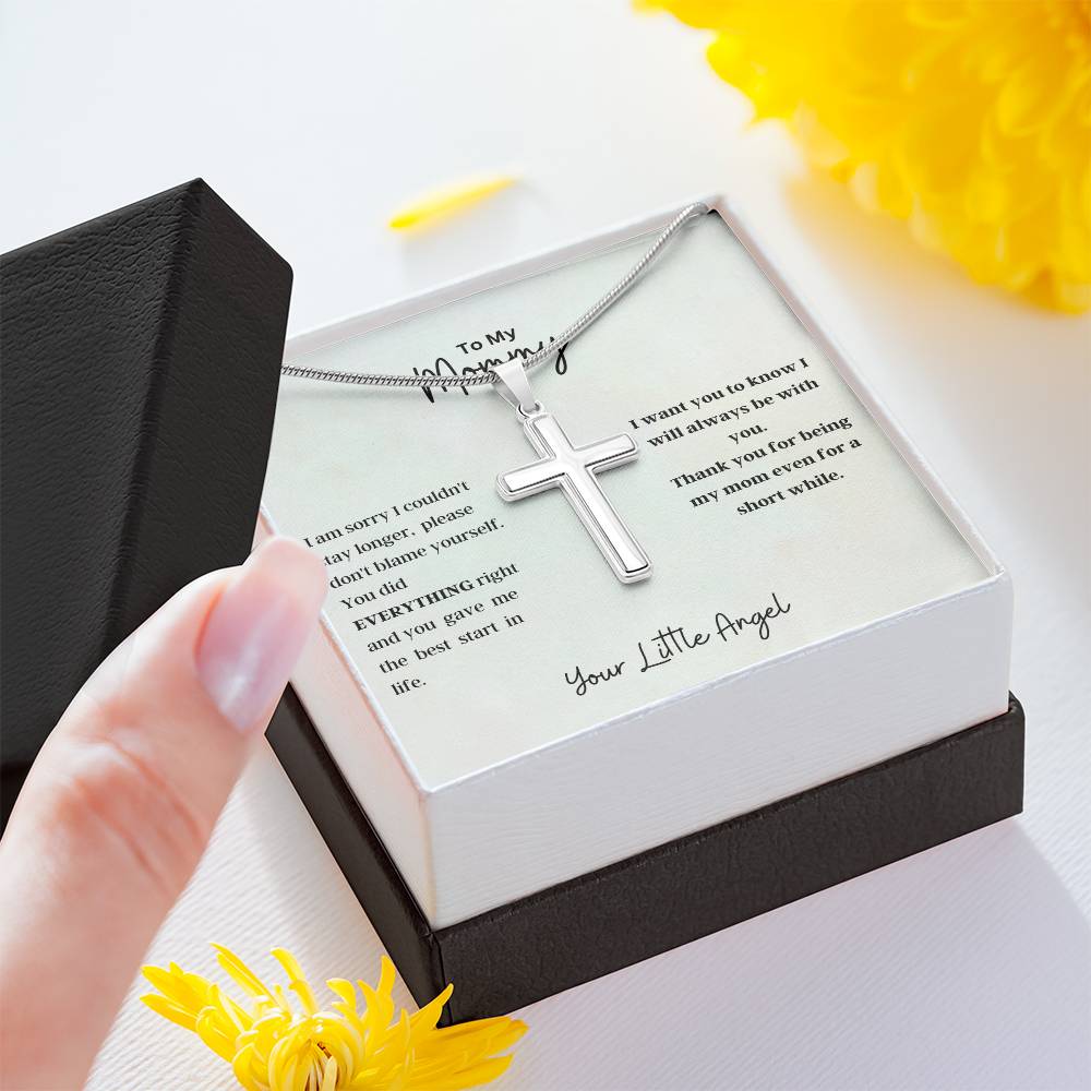 To My Mommy- Little Angel Cross Necklace