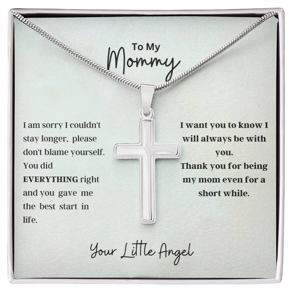 To My Mommy- Little Angel Cross Necklace