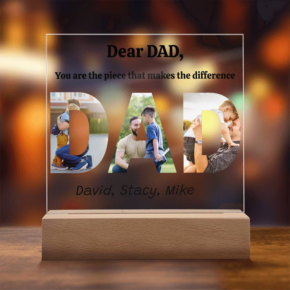 Dear DAD- Acrylic Square Plaque