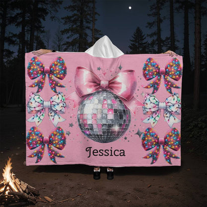 Personalized Coquette Hooded Sherpa Fleece Blanket