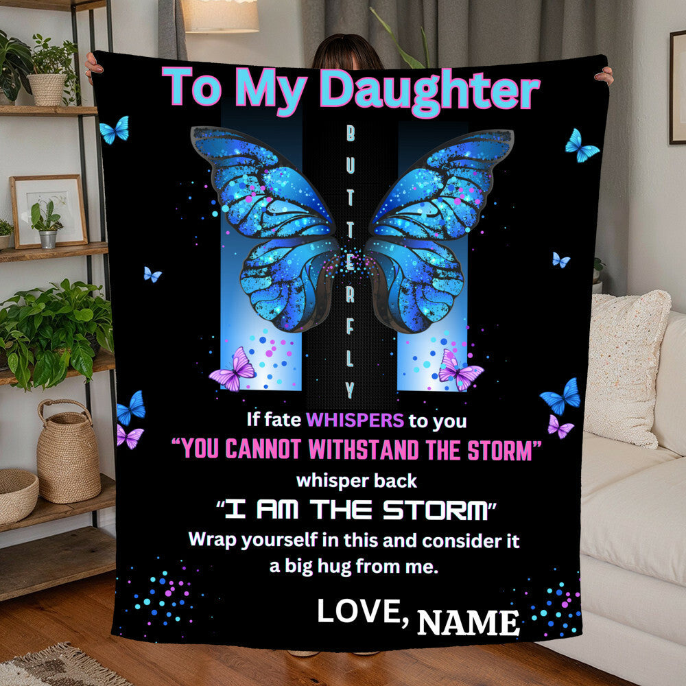 To My Daughter- Storm Jersey Fleece Blanket 50" x 60"