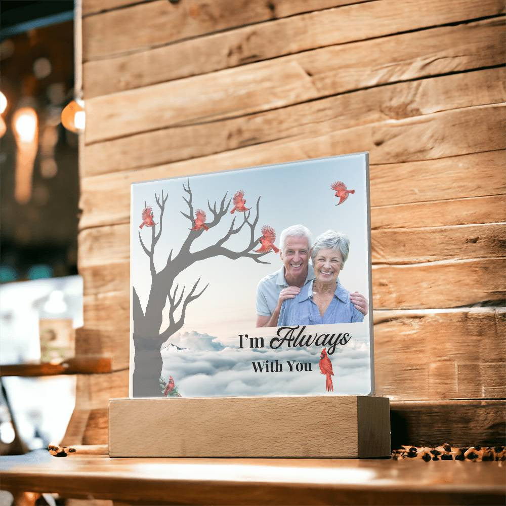 Personalized Memorial Acrylic Square and Heart Plaque